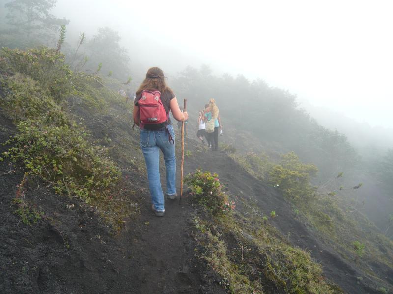 Volcan Pacaya-b.JPG - We bought walking sticks from little village kids for 24 cents. They helped a lot on the loose ash.